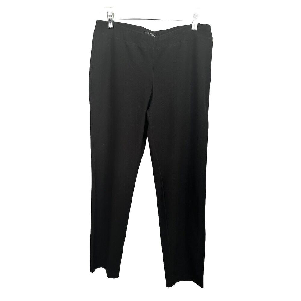 Eileen Fisher Womens Black Stretch Pull On Pants Classic Work Dress Comfy Medium